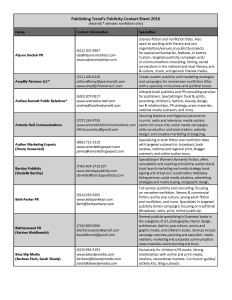 Freelance Publicists Contact Sheet 2016